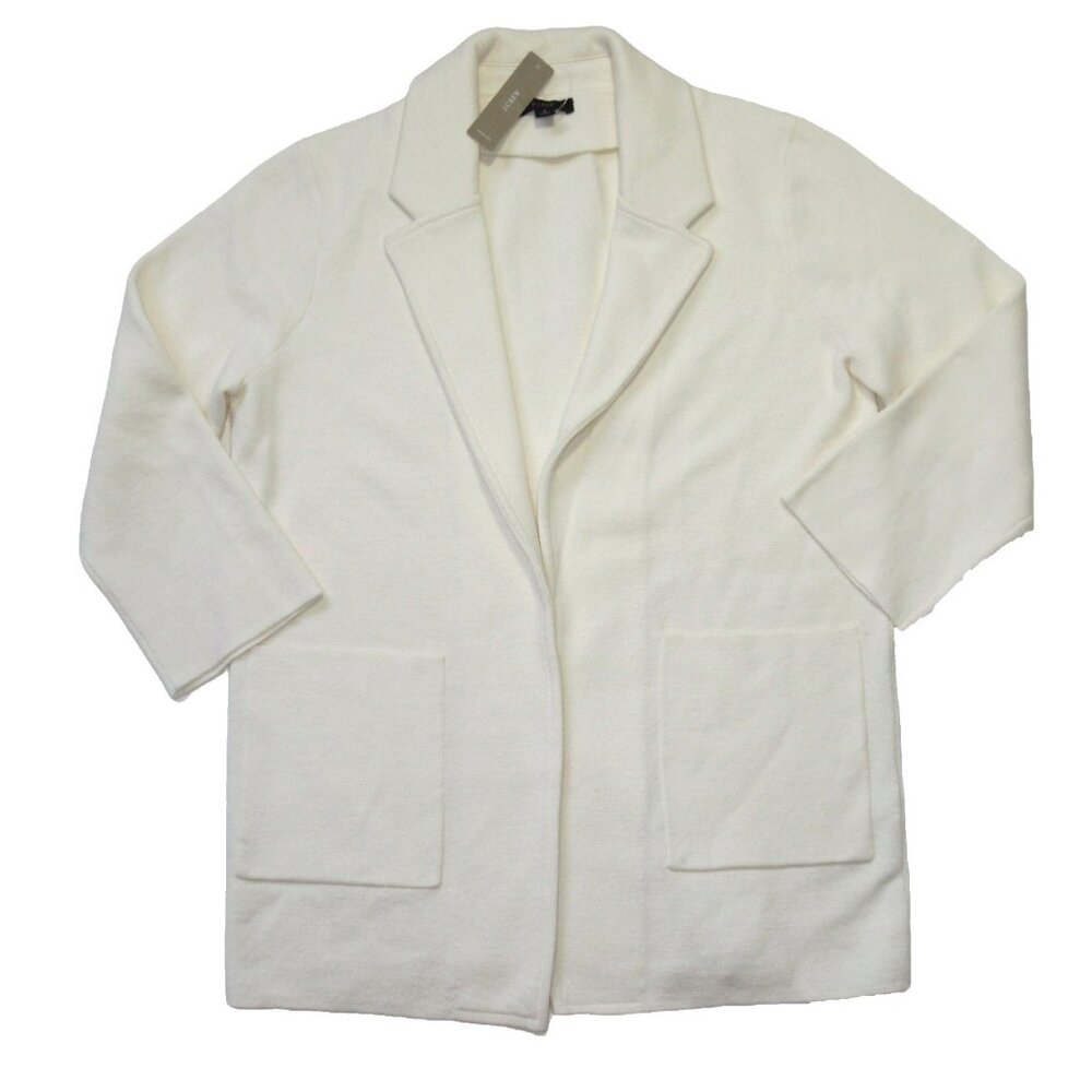 NWT J.Crew Sophie in Ivory Open-Front Sweater Blazer Cardigan S $138 - Picture 2 of 5